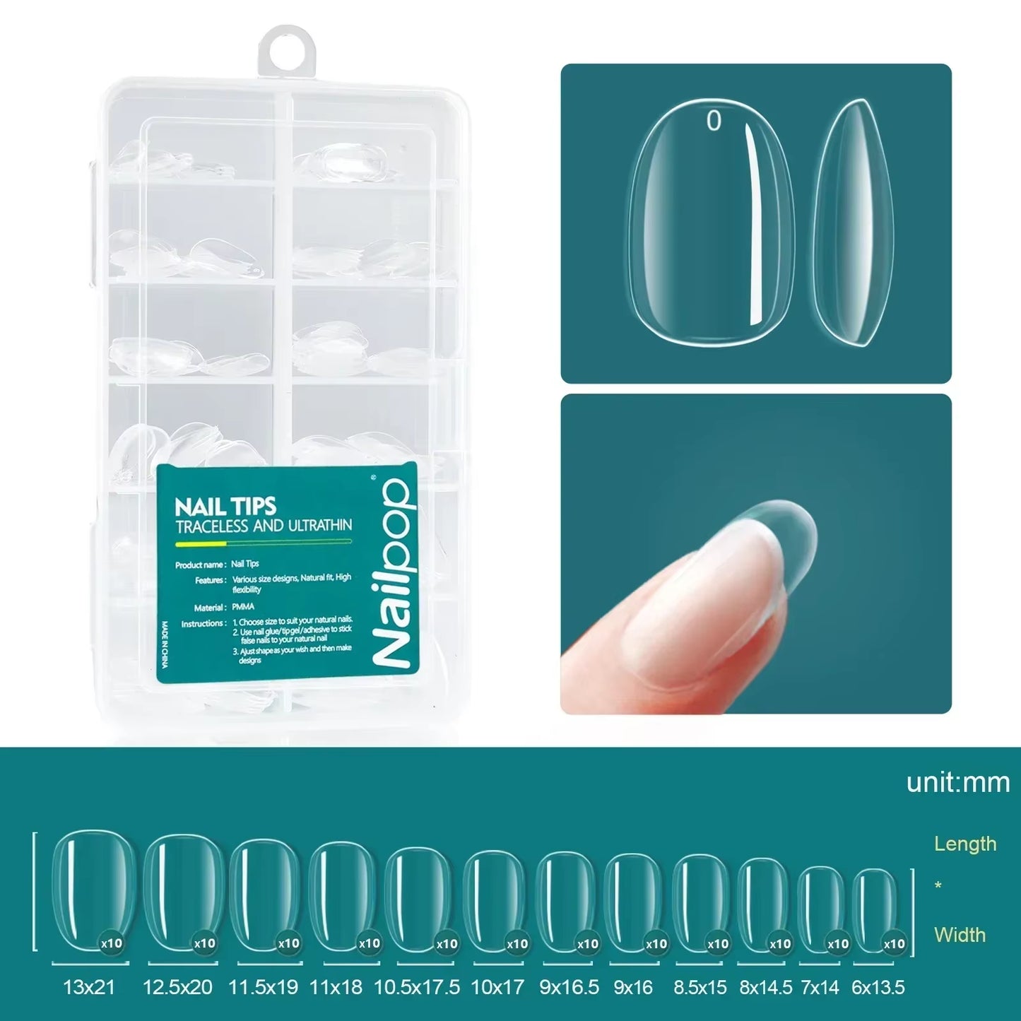 120Pcs Acrylic Nails Fake Capsule Short Almond Coffin Square Artificial Nail Extension Soft Gel Tips Accessories Tools