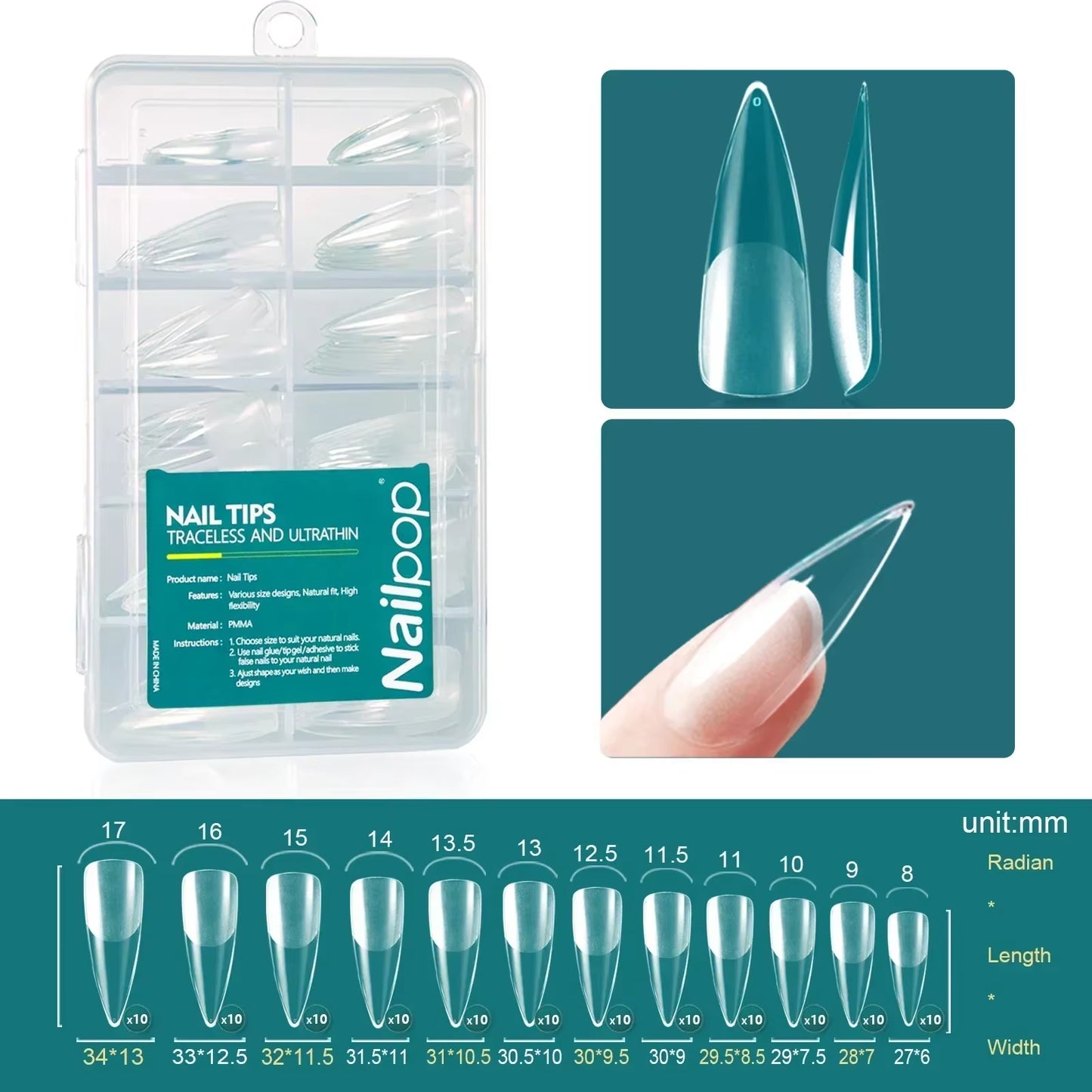 120Pcs Acrylic Nails Fake Capsule Short Almond Coffin Square Artificial Nail Extension Soft Gel Tips Accessories Tools