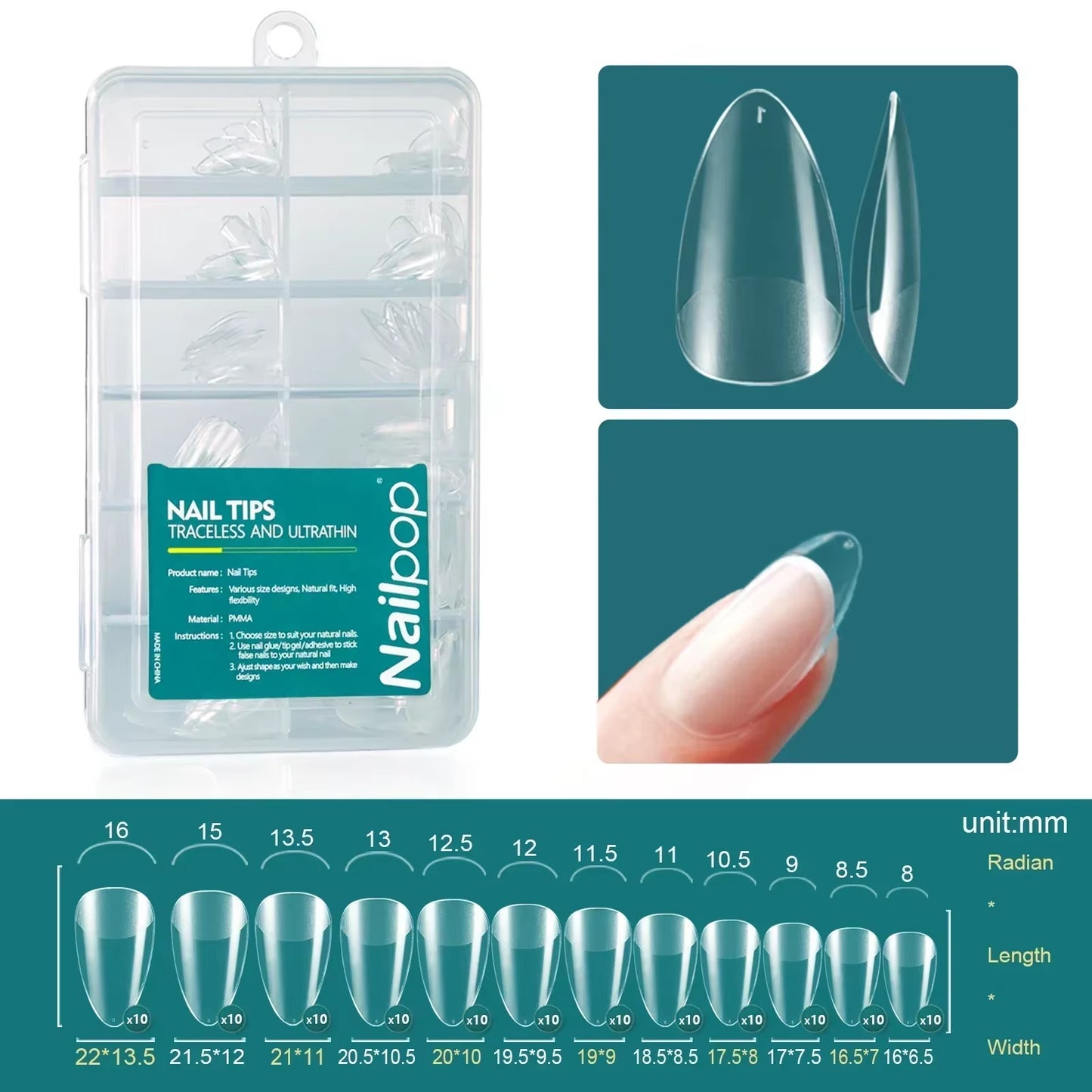 120Pcs Acrylic Nails Fake Capsule Short Almond Coffin Square Artificial Nail Extension Soft Gel Tips Accessories Tools