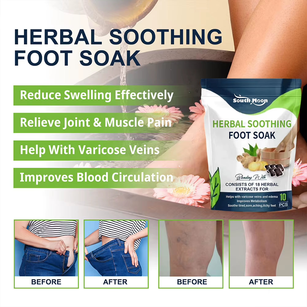 10Pcs Detox Foot Soak Herbal Lymphatic Health Promote Blood Circulation Dehumidification Fat Burning Stress Relax Foot Bath Soak
