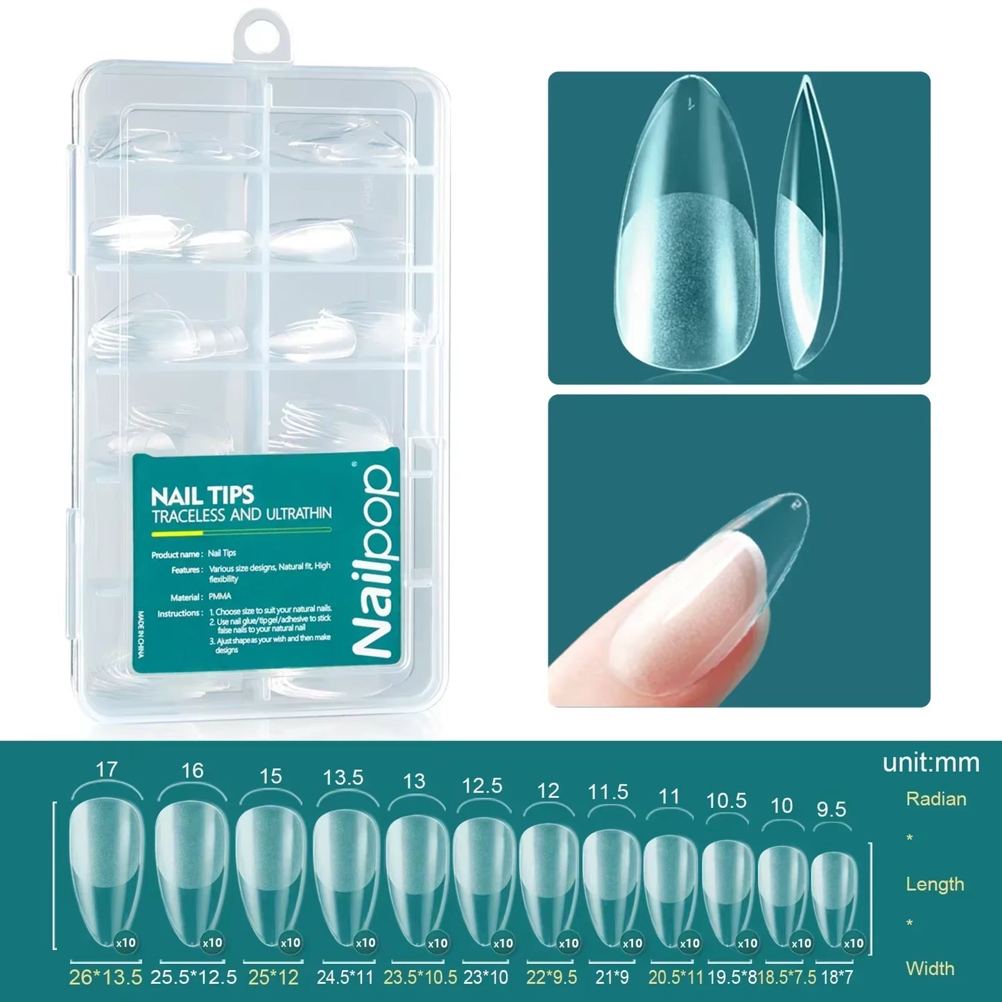 120Pcs Acrylic Nails Fake Capsule Short Almond Coffin Square Artificial Nail Extension Soft Gel Tips Accessories Tools