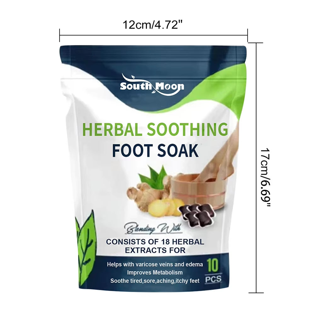 10Pcs Detox Foot Soak Herbal Lymphatic Health Promote Blood Circulation Dehumidification Fat Burning Stress Relax Foot Bath Soak
