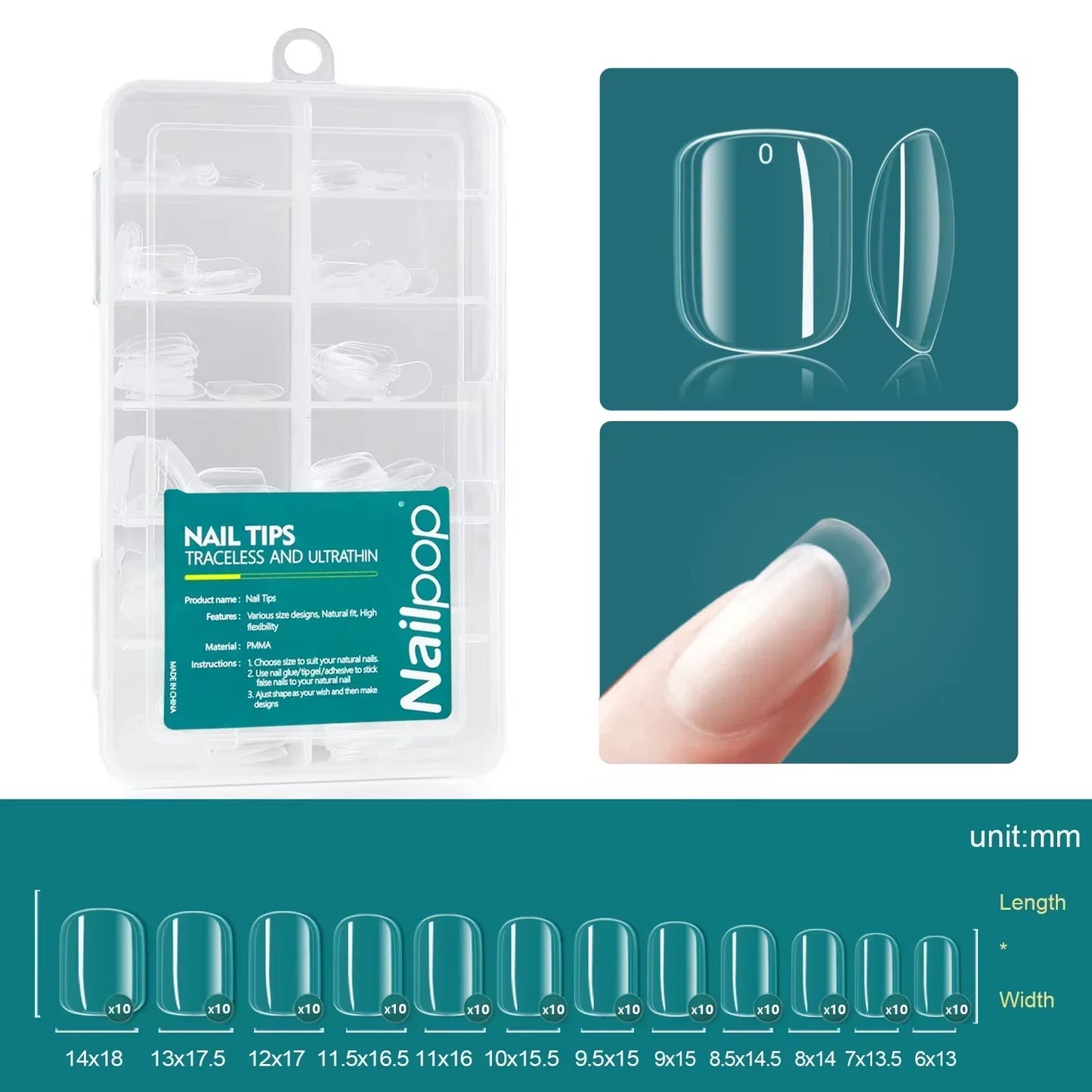 120Pcs Acrylic Nails Fake Capsule Short Almond Coffin Square Artificial Nail Extension Soft Gel Tips Accessories Tools