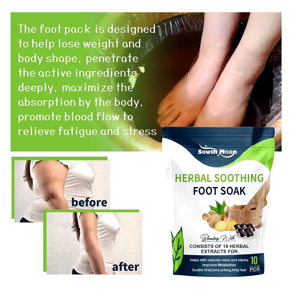 10Pcs Detox Foot Soak Herbal Lymphatic Health Promote Blood Circulation Dehumidification Fat Burning Stress Relax Foot Bath Soak