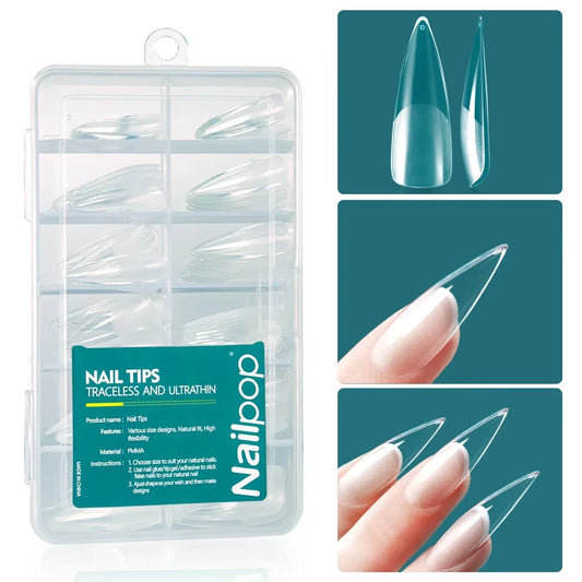 120Pcs Acrylic Nails Fake Capsule Short Almond Coffin Square Artificial Nail Extension Soft Gel Tips Accessories Tools