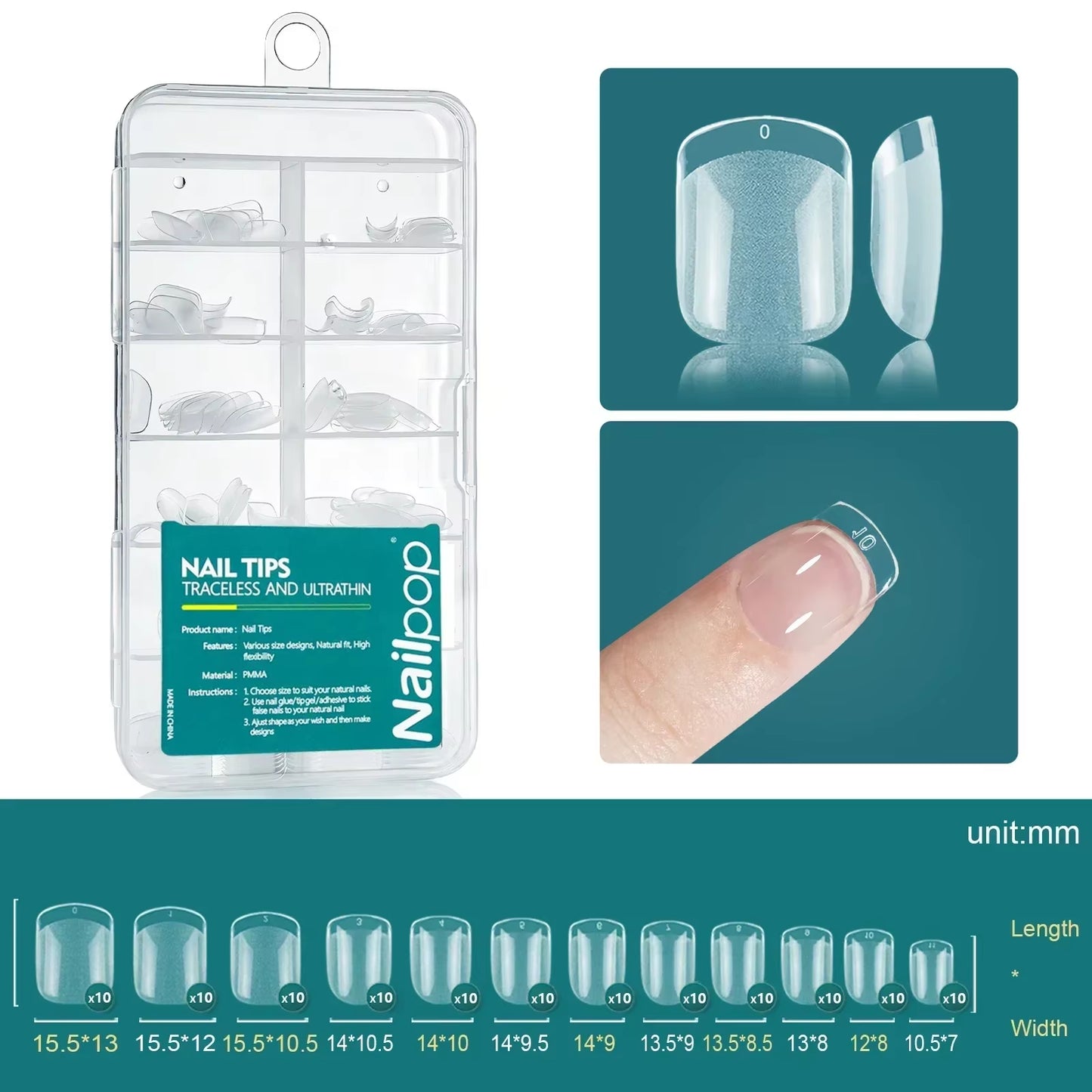 120Pcs Acrylic Nails Fake Capsule Short Almond Coffin Square Artificial Nail Extension Soft Gel Tips Accessories Tools