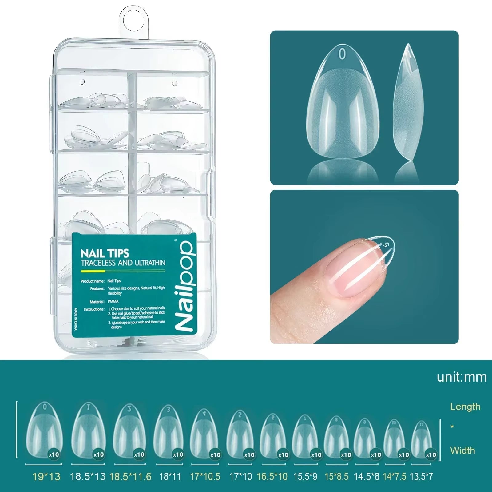 120Pcs Acrylic Nails Fake Capsule Short Almond Coffin Square Artificial Nail Extension Soft Gel Tips Accessories Tools