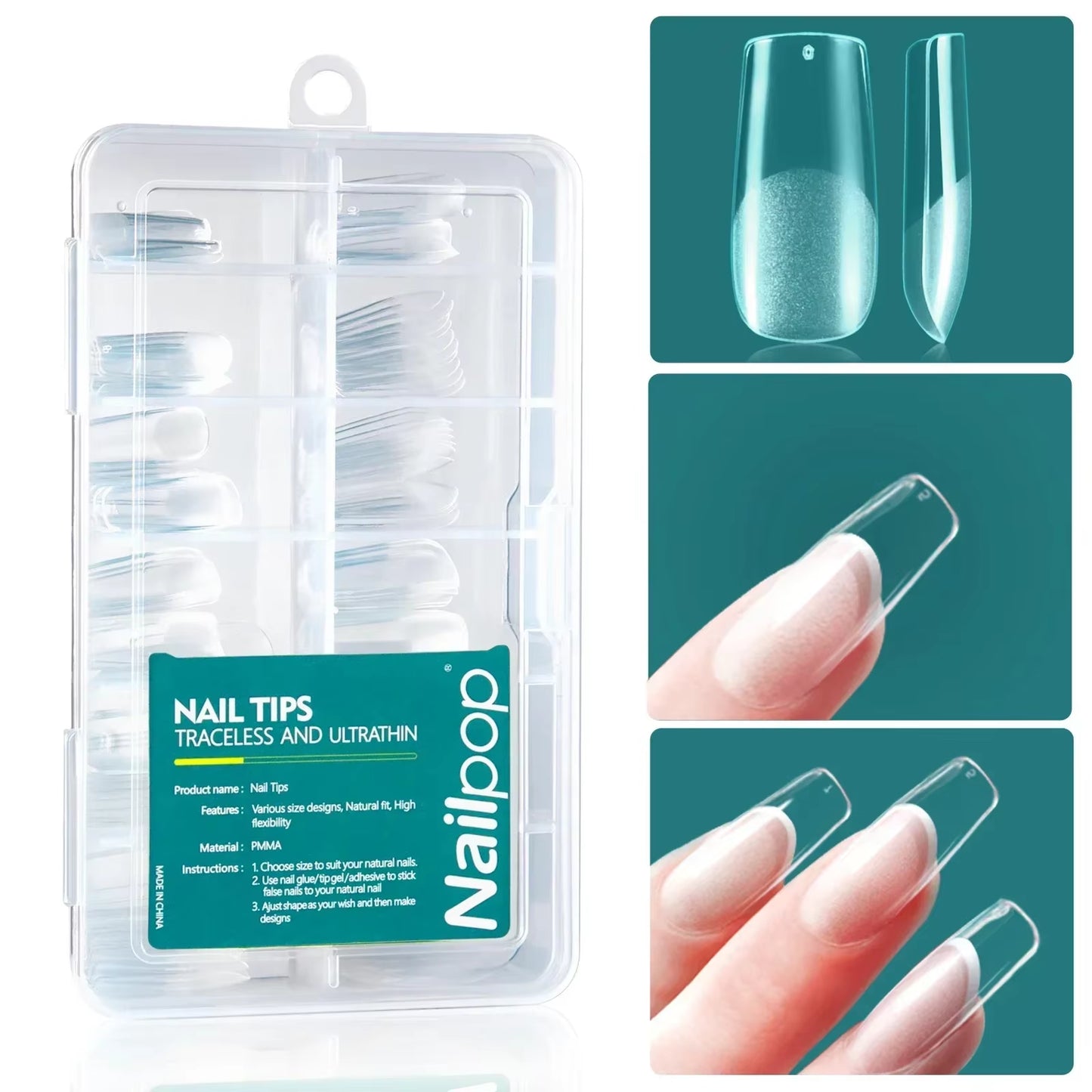 120Pcs Acrylic Nails Fake Capsule Short Almond Coffin Square Artificial Nail Extension Soft Gel Tips Accessories Tools