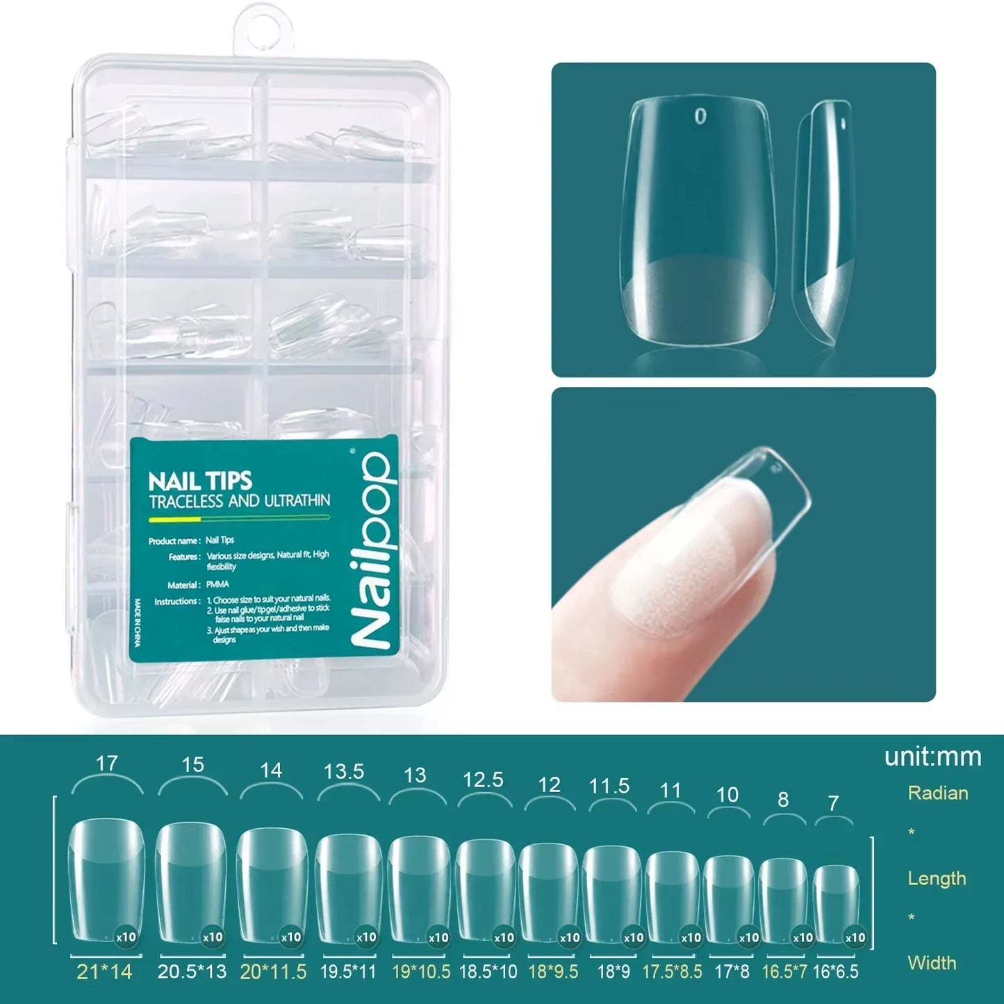120Pcs Acrylic Nails Fake Capsule Short Almond Coffin Square Artificial Nail Extension Soft Gel Tips Accessories Tools
