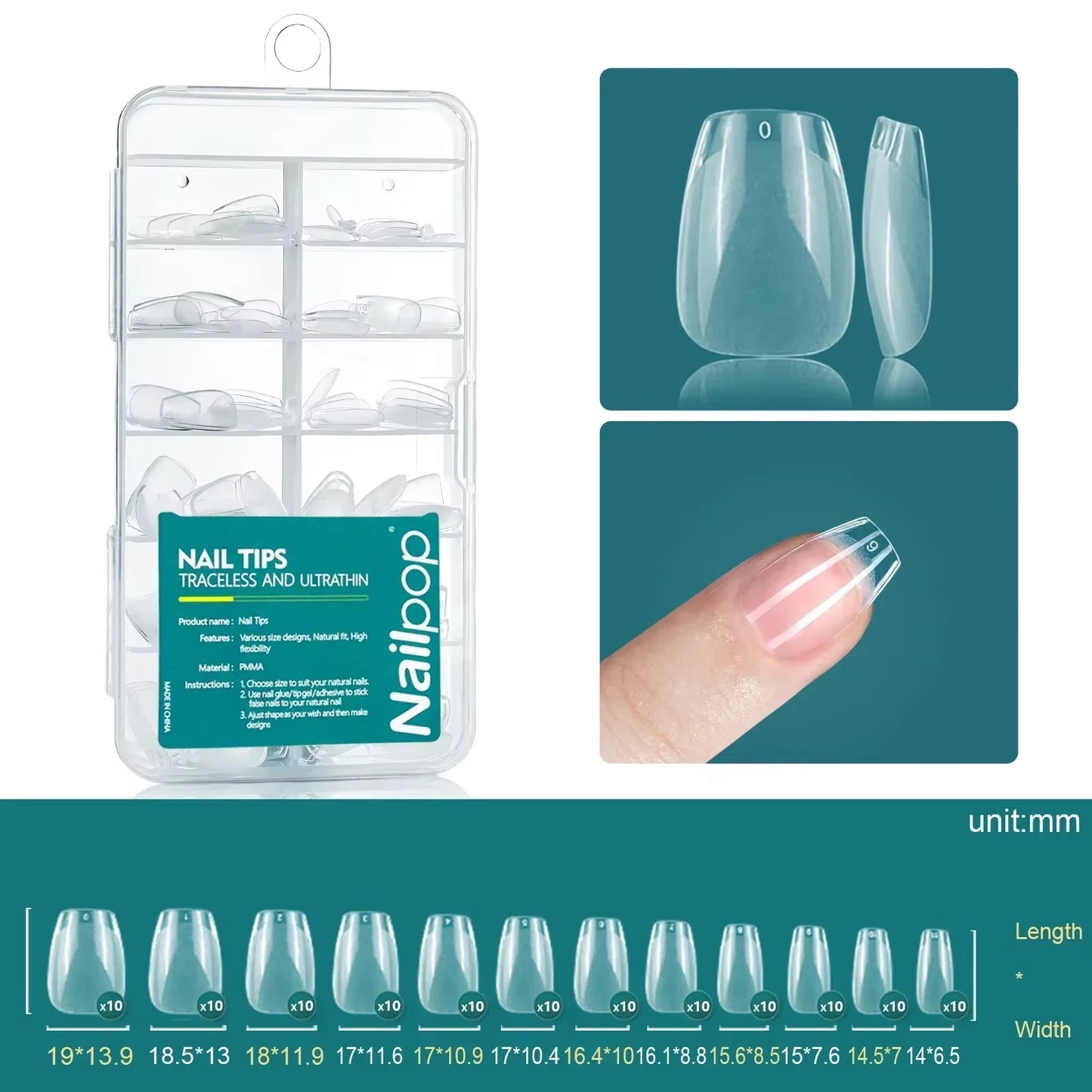 120Pcs Acrylic Nails Fake Capsule Short Almond Coffin Square Artificial Nail Extension Soft Gel Tips Accessories Tools